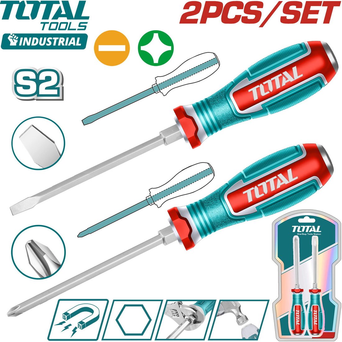

Набор отверток Total TGTST0206 (2 предмета)