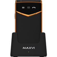 Кнопочный телефон Maxvi E11ds (черный/золотистый)