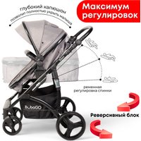 Универсальная коляска Bubago Zoom (2 в 1, серый/черная рама)