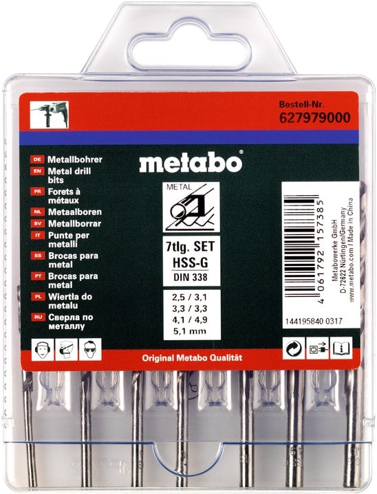 

Набор сверл Metabo HSS-G 627979000 (7 шт)