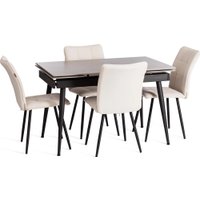 Стул TetChair Bari LT флок (молочный/черный)