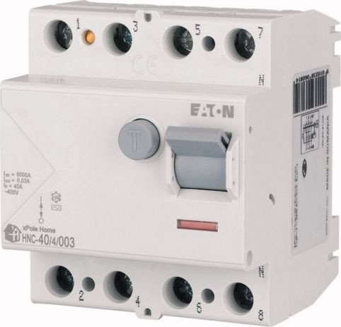 

Устройство защитного отключения Eaton HNC-40/4/003 4P 40A 6kA 30mA АC 4M 194694