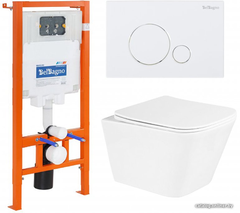 Унитаз подвесной BelBagno BB3103CHR/SC/BB002-80/BB014-SR-BIANCO