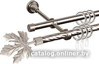 Карниз для штор АС ФОРОС Grace D16K/16Г + наконечники Клен (2м, сатин)