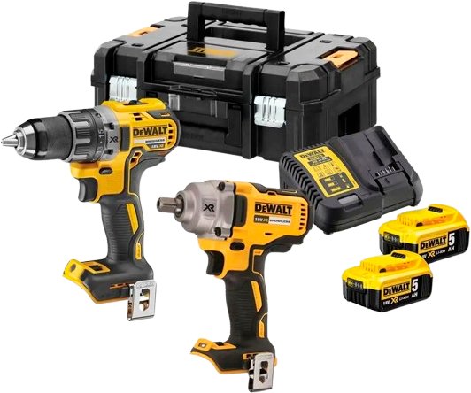 

DeWalt DCK2077P2T (шуруповерт, гайковерт, 2 АКБ, кейс)