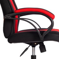 Игровое (геймерское) кресло TetChair Pilot флок/ткань (черный/черный/красный) в Солигорске