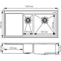 Кухонная мойка Omoikiri Akisame 100-2-GM-R 4973104 (вороненая сталь)