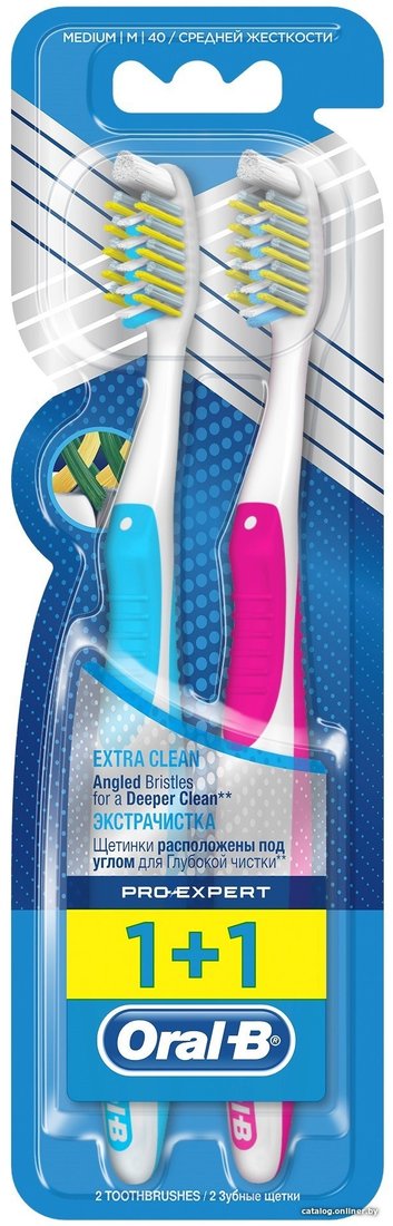 Набор зубных щеток Oral-B Pro-Expert Extra Clean средней жесткости (2 шт)