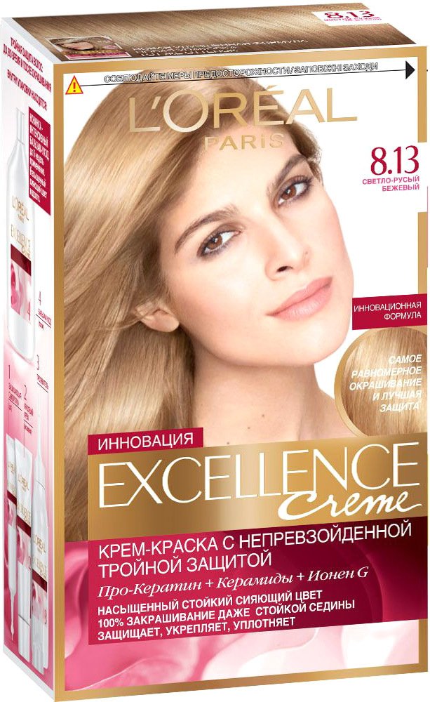 

Крем-краска для волос L'Oreal Excellence 8.13 Светло-русый бежевый