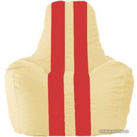Кресло-мешок Flagman Спортинг С1.1-145 (светло-бежевый/красный)