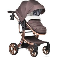 Универсальная коляска Aimile Original New (2 в 1, шоколадный, золотистая рама)