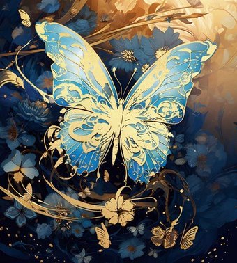 Картина по номерам Феникс+ Бабочка в золоте 67972