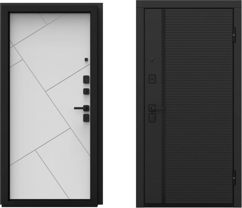 

Металлическая дверь Guard Line графит/шагрень белая (86x205, правая)