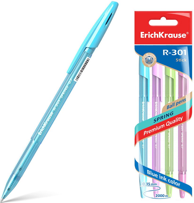 

Набор шариковых ручек Erich Krause R-301 Spring Stick ассорти 33643 (4 шт)