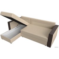 Угловой диван Лига диванов Валенсия Лайт левый (экокожа, бежевый)