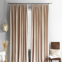 Комплект штор ИП Романович Е.Ю. Светонепроницаемые блэкаут на ленте 2x2.5 м (бежевый, 2 шт)