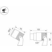 Уличный накладной светильник Arlight ALT-RAY-ZOOM-R52-8W Warm3000 (WH, 10-40 deg, 230V) 042676