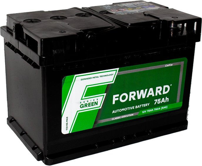 

Автомобильный аккумулятор Forward Green 6СТ-75 п.п. (75 А·ч)