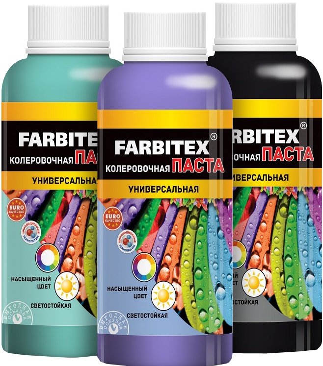 

Колеровочная краска Farbitex Паста колеровочная универсальная 0.1 л (рубин)