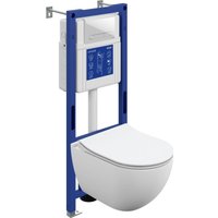 Унитаз подвесной Cersanit Brasko Smart DPL EO Slim + Aqua 40 Smart M 69334 (с кнопкой Estetica белый)