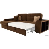 Угловой диван Лига диванов Брюссель 29388 (левый, микровельвет, коричневый)