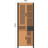  Eva Gold Шкаф-пенал Fernanda 60 (дуб золотой/черный)