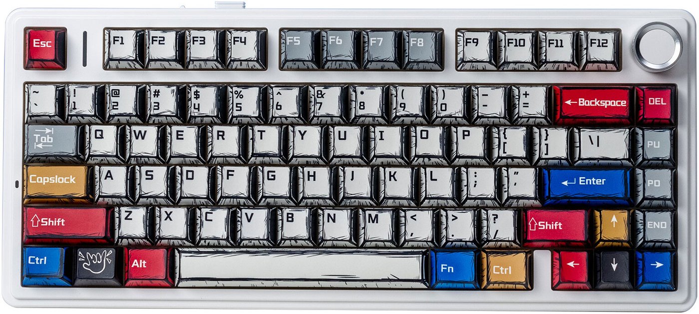 

Клавиатура AULA F75 (Comic Keycap, Leobog Reaper, без кириллицы)