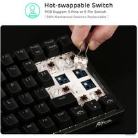 Клавиатура Royal Kludge RK84 RGB (черный, RK Red)