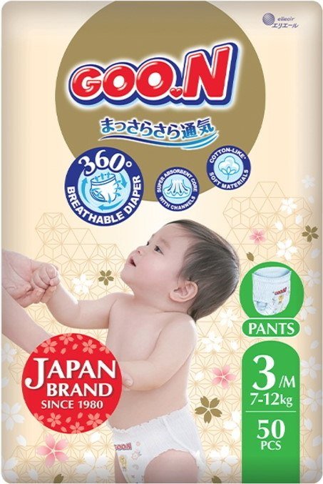 

Трусики-подгузники Goo.N Pants Premium Soft 3 M 7-12 кг (50 шт)