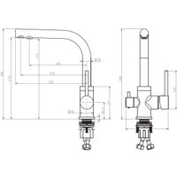 Кухонная мойка Aquasanita Fast SQF 102 + cмеситель Akvaduo 2663 L (черный металлик 601)