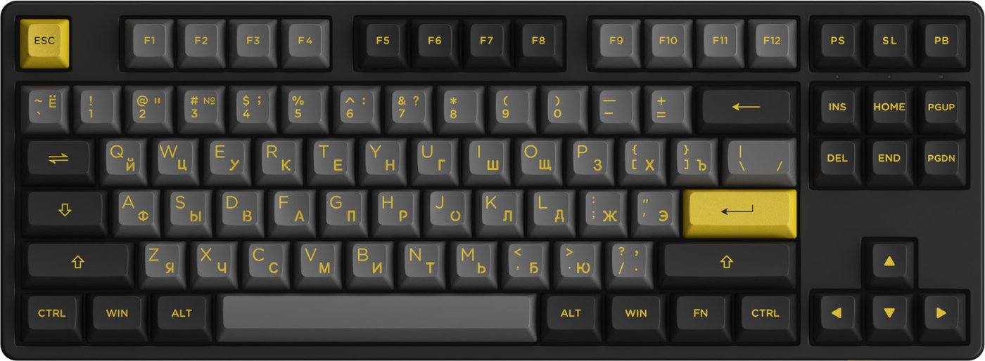 

Клавиатура Akko 5087S Black & Gold (Akko Cream Yellow V3)