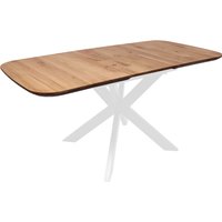 Кухонный стол ОКА Вейв 120-160x80x75 (дуб натуральный/белый)