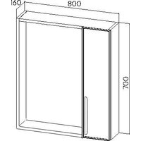 Viant Шкаф с зеркалом для ванной Кёльн 80 VKEL80SD-ZSH