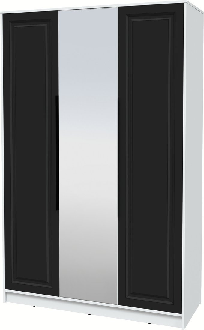 

Шкаф распашной Интерлиния Концепт КТ-Ш3з Деко (белый платинум/черный)