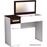 Туалетный столик с зеркалом Глазов Норвуд 43 (белый/орех шоколадный)