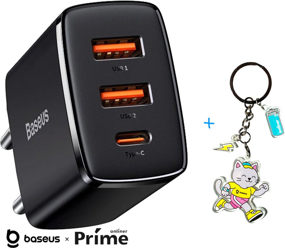 

Сетевое зарядное Baseus CCXJ-E01 + брендированный брелок Baseus
