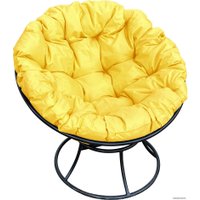 Кресло M-Group Папасан 12010411 (черный/желтая подушка)