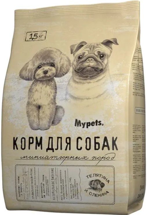 

Сухой корм для собак Mypets Для миниатюрных пород с телятиной и олениной 470124 (1.5 кг)