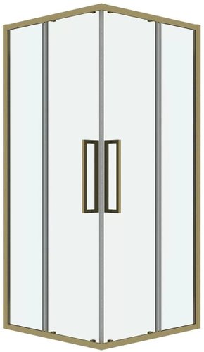 Душевой уголок Grossman Cosmo 80x80x195 300.K33.02.8080.32.00 (золото сатин/прозрачное стекло)