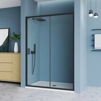 Душевая дверь Benetto BEN_902_BL_C 1950x1600 (черный) в Солигорске