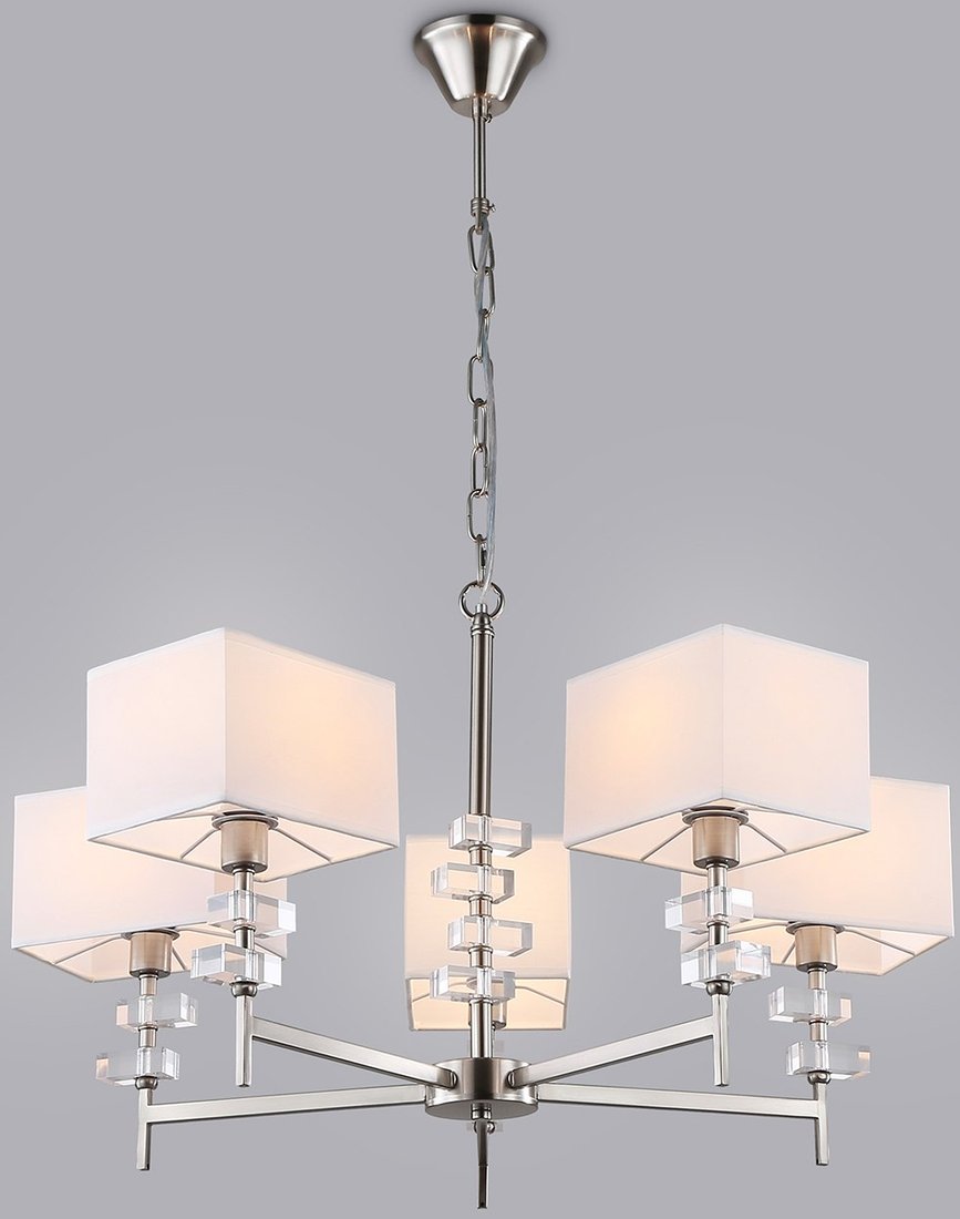 

Подвесная люстра Ambrella LH71321/5 SN/WH (никель/белый)