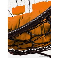 Подвесной диван M-Group Лежебока 11180207 (с коричневым ротангом/оранжевая подушка)