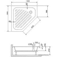 Душевой поддон RGW BT/CL-S 100x100