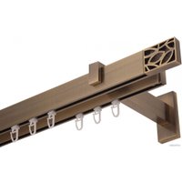 Карниз для штор Lm Decor Флэт Лайн Грид двойной (антик, 1.6м)