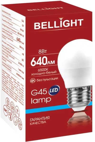 

Светодиодная лампочка Bellight LED G45 E27 8 Вт 6500 К