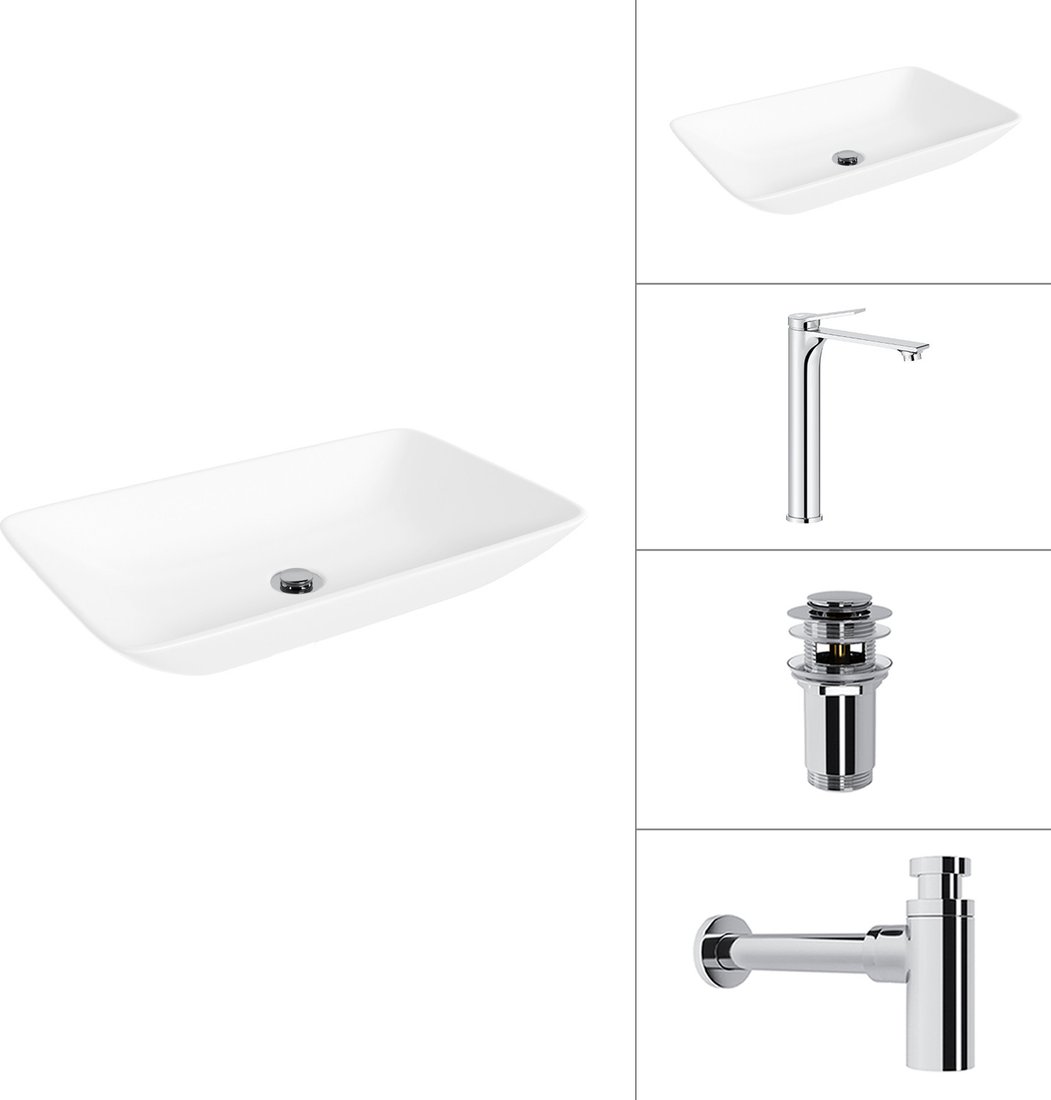 Умывальник Lauter 21540 + Rio 21AM12672 + сифон 21635CH + дон.клапан 21190CH (хром)
