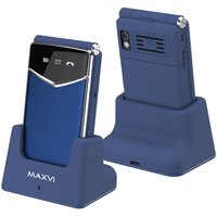 Кнопочный телефон Maxvi E11ds (синий/серебристый)
