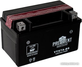 Мотоциклетный аккумулятор President YTX7A-BS MF (7 А·ч)