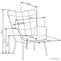 Интерьерное кресло Halmar Castel (светло-серый/черный)
