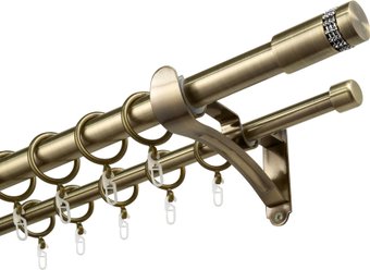 Карниз для штор Sundays Home Волна Имидж 25мм+16мм двухрядный (антик, 2.8м)